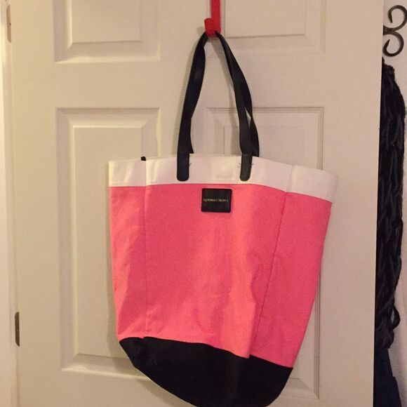 Victoria Secret Large tote pink black white - Picture 1 of 5